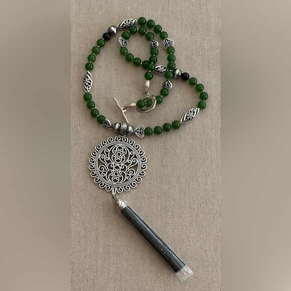 34 inch Agate Gemstone bead Necklace NWOT - Picture 5 of 14